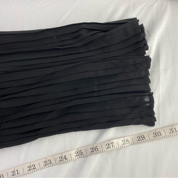 F21 black pleated beaded belt strapless wide leg jumpsuit, L - Picture 10 of 13